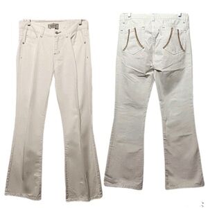 White Tex by Max Azria Jeans Boot Cut Mid Rise Tag Size 27 Embroidery Pocket